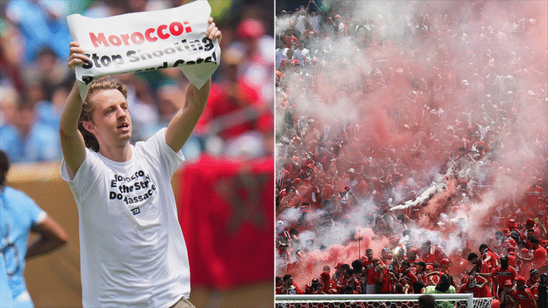 Chaos ensues at FIFA Club World Cup game including PETA protesters invading field, smoke flares