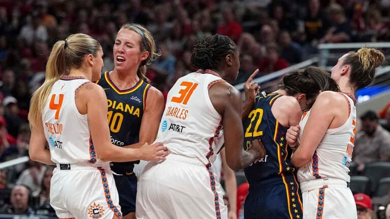 Fever coach rips WNBA officials after Caitlin Clark involved in scuffle with Sun players