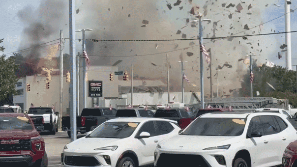 Explosion caught on camera rocks beach town after hit-and-run driver hits gas line, firefighters injured