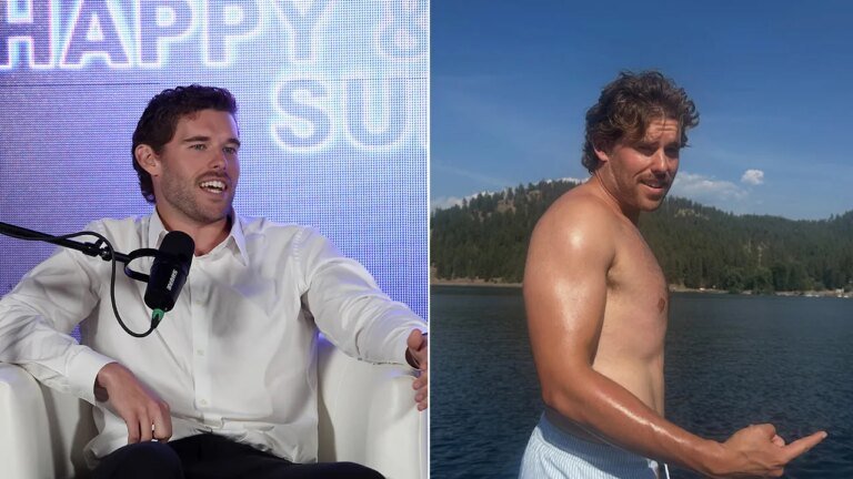 Christopher Schwarzenegger displays significant weight loss during family lake outing