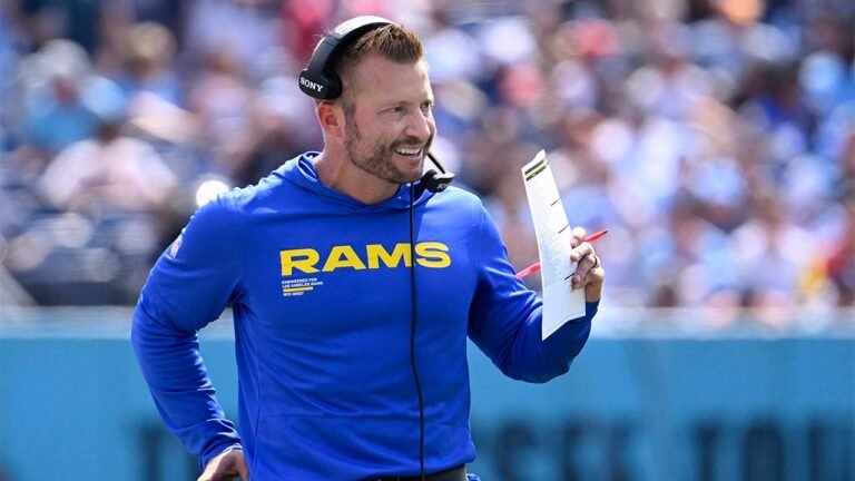 Rams coach Sean McVay tears plantar fascia during team's win over Titans