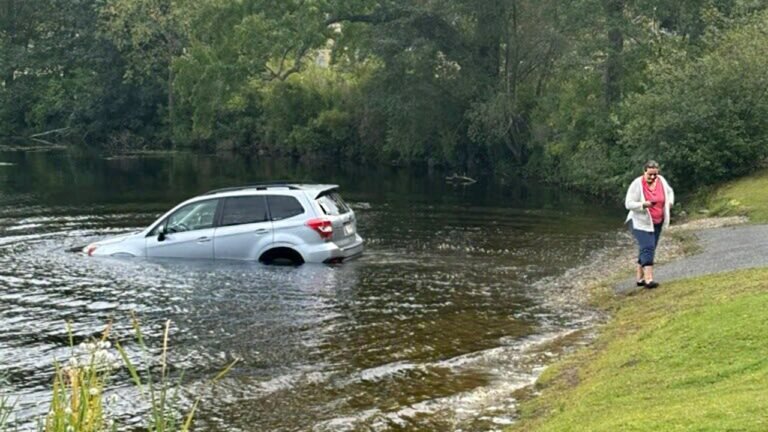 Woman's car sinks in lake as she protests ICE arrests in Massachusetts