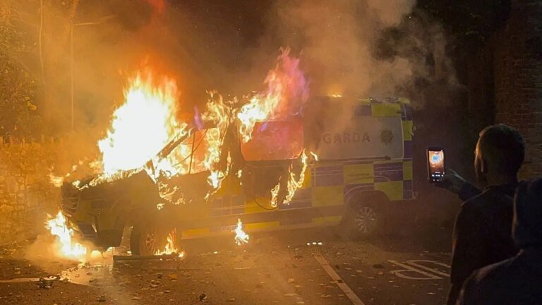 Dublin protesters clash with police, burn vehicle after migrant accused of sexually assaulting Irish girl