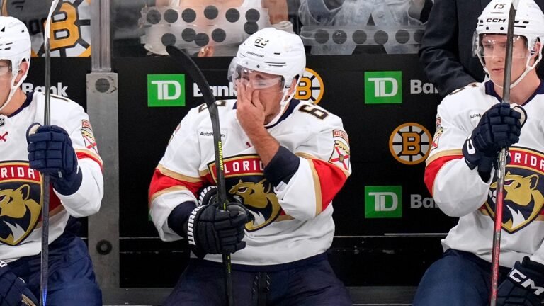 Former Bruins captain Brad Marchand gets emotional during tribute video in return Boston