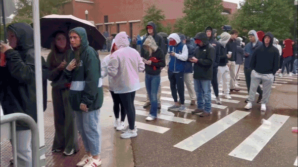 Massive crowds line up in the rain at Ole Miss for Turning Point USA event with VP Vance, Erika Kirk