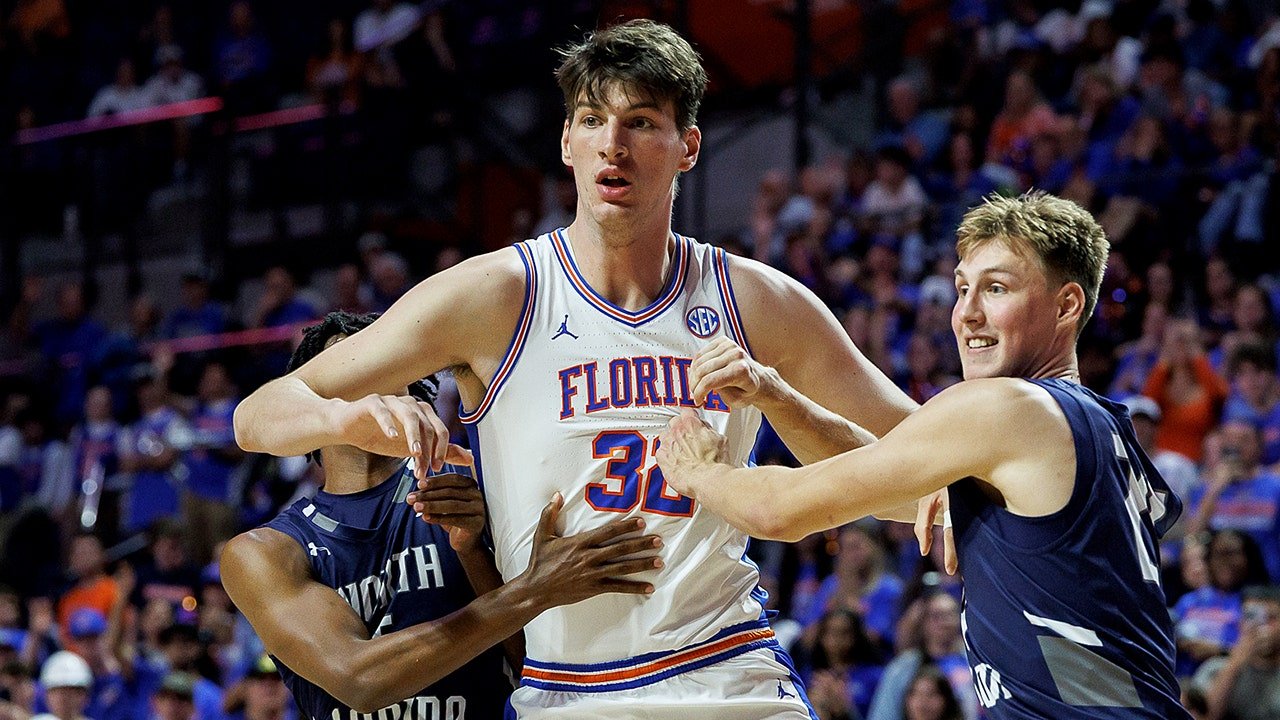 World's tallest teenager Olivier Rioux makes collegiate basketball history for Florida Gators