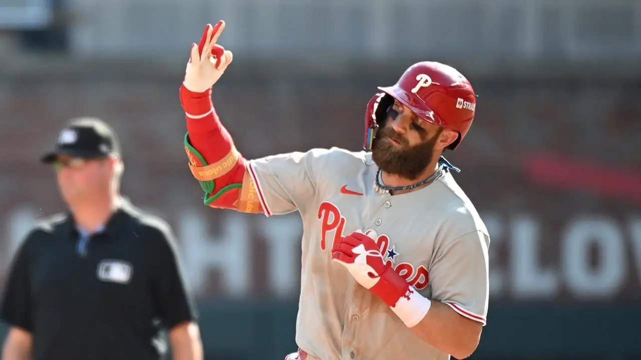 Phillies force Game 3 as Kyle Schwarber, Bryce Harper go back-to-back and Alec Bohm homers in 10th vs Braves