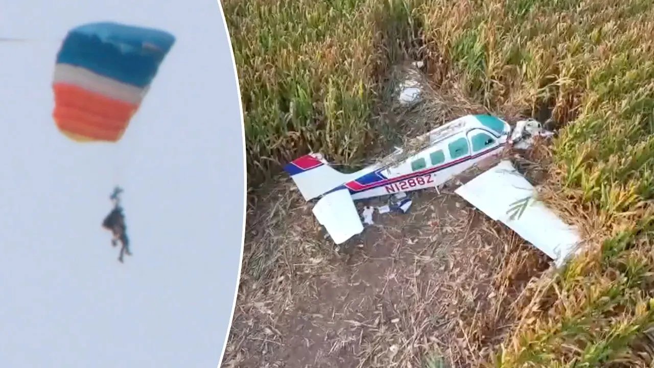 Skydivers watch plane vanish from sight, make split-second decision to jump