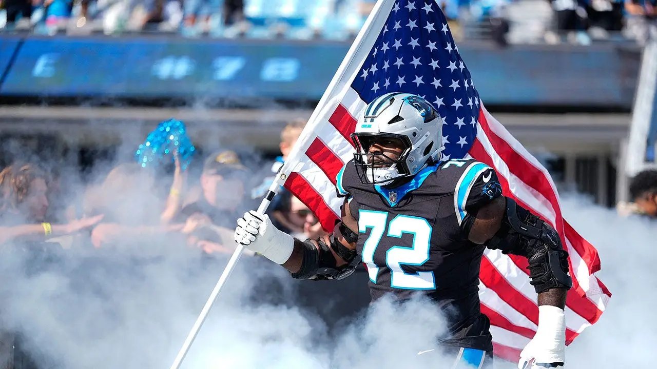 Carolina Panthers lineman Taylor Moton overcame bloody, life-threatening episode and now he's back at practice