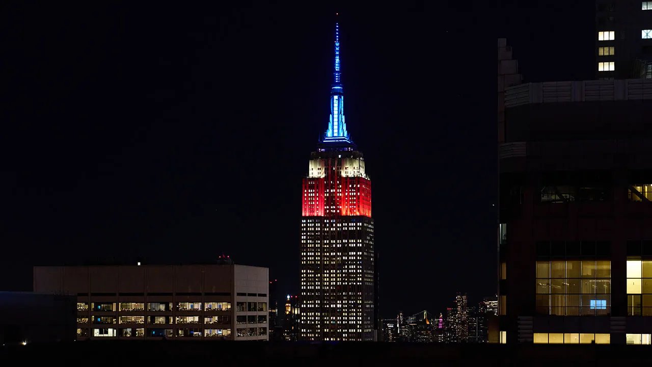 Empire State Building lights up red, white and blue to celebrate Fox News Channel's 30th anniversary